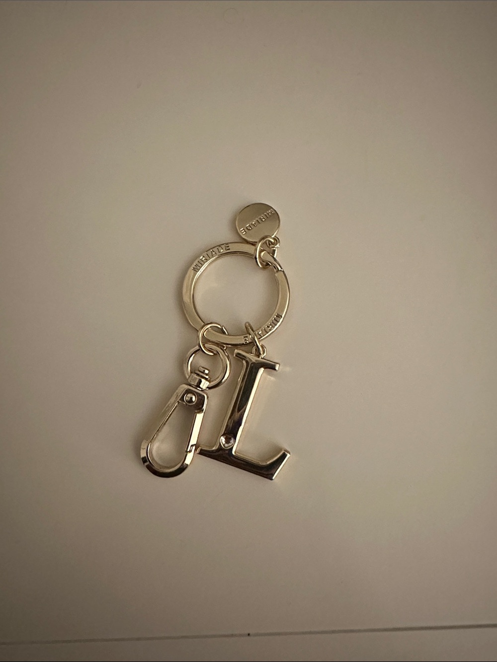 Gold 'L' Initial Keychain & Bag Charm